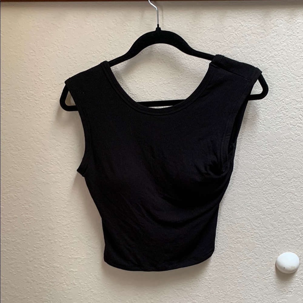 OGL Black Crop Tank Top Fitted Style